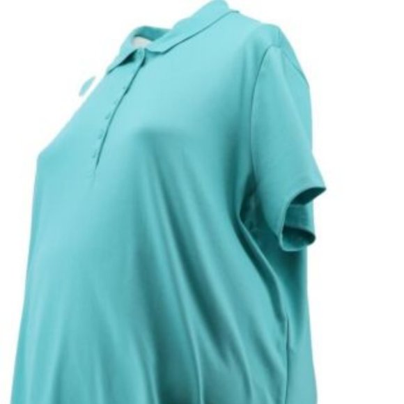 NWT LANDS' END WOMEN'S SHORT SLEEVE SUPIMA COTTON POLO SHIRT AQUA SHELL XSP - Picture 2 of 9